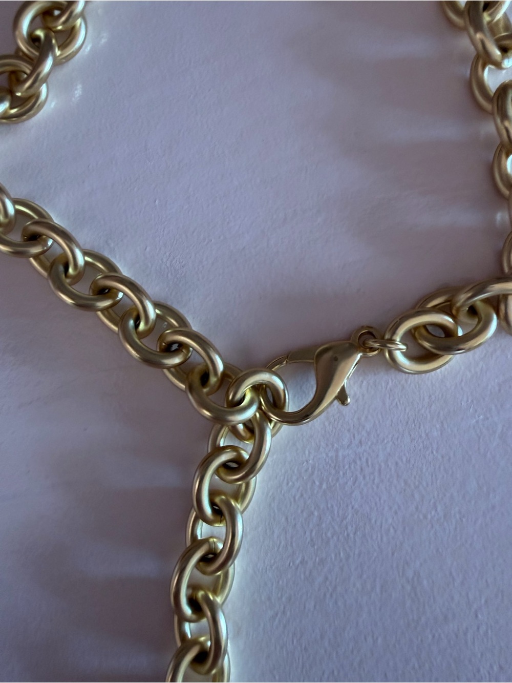 Roxanne Assoulin Gold Double Chain Necklace with Big Puffy Heart Pendant NWOT - Picture 4 of 4